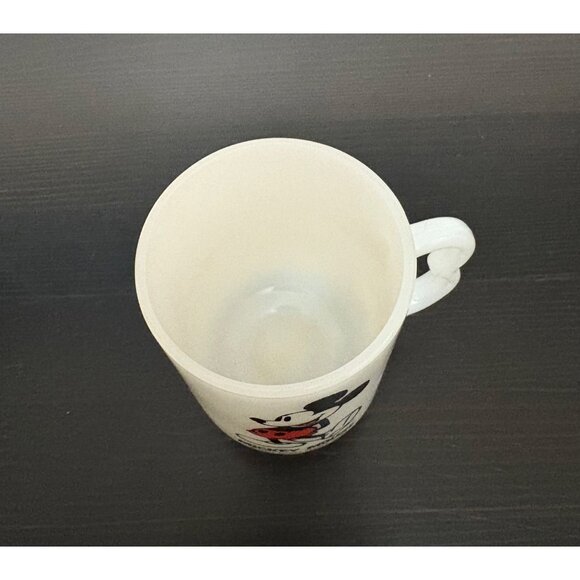 Vintage Walt Disney Productions Mickey Mouse Milk Glass Pedestal Mug Cartoon Des - Picture 5 of 7